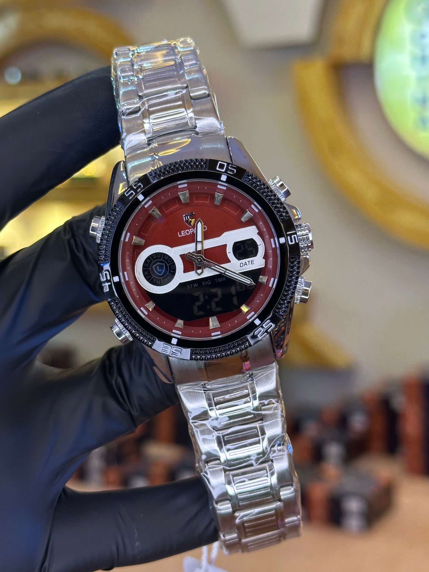Leapord brand watch double time