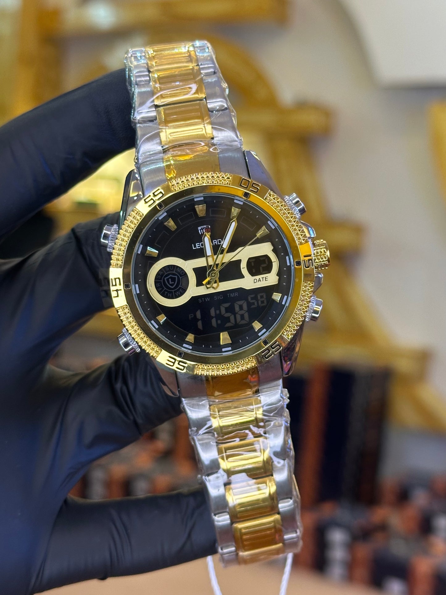Leapord brand watch double time