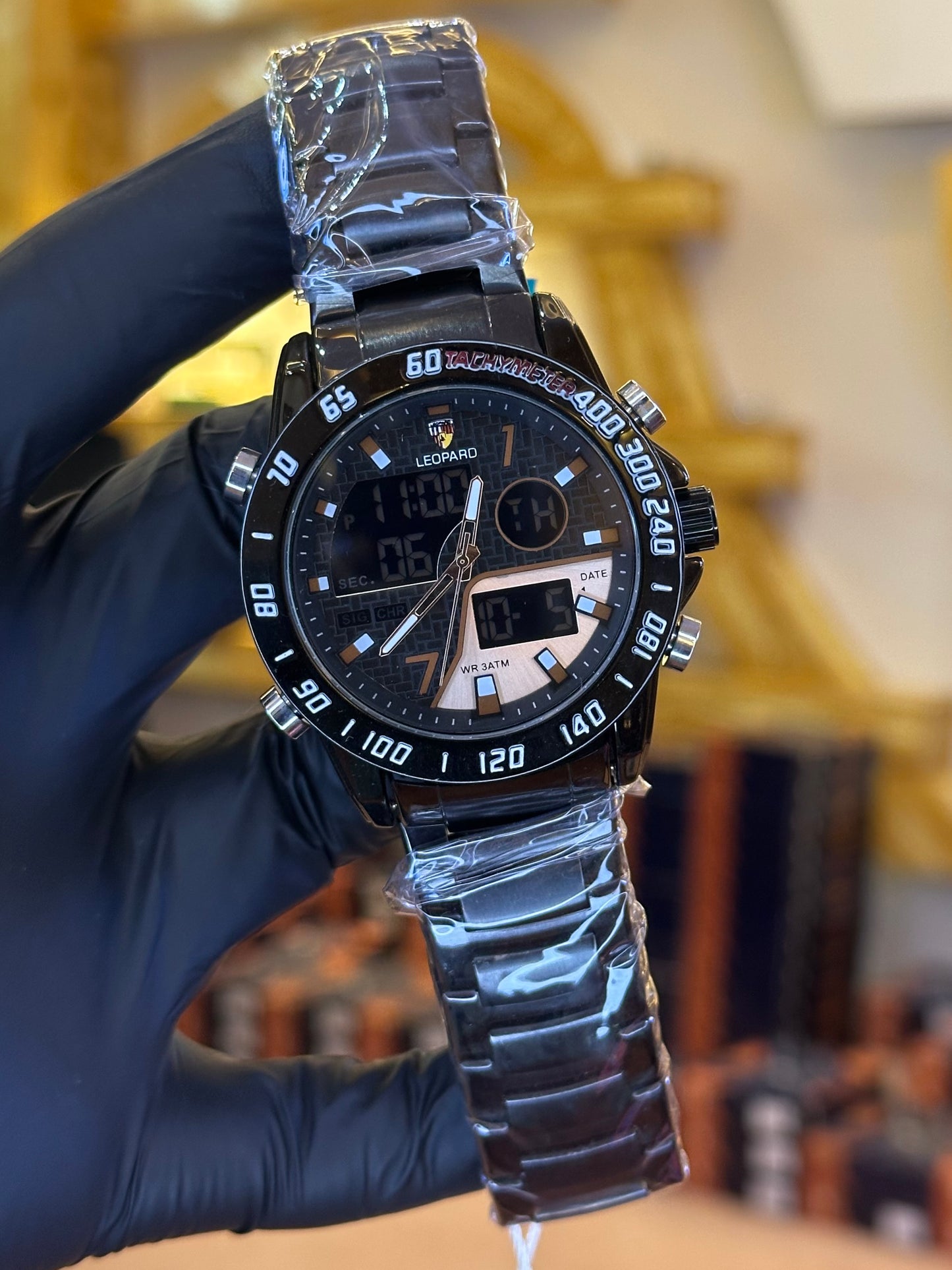 Leapord brand watch double time