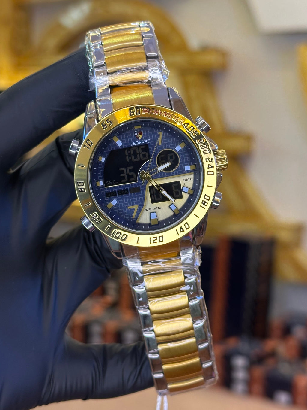 Leapord brand watch double time