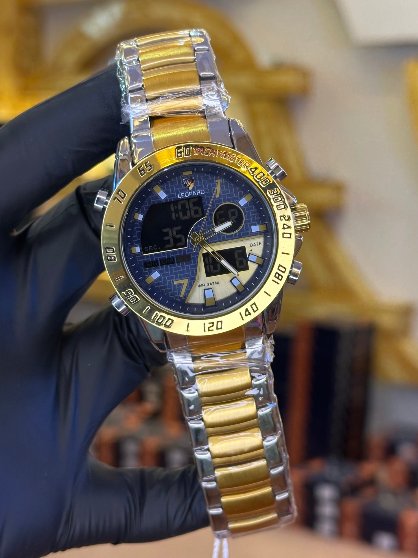Leapord brand watch double time